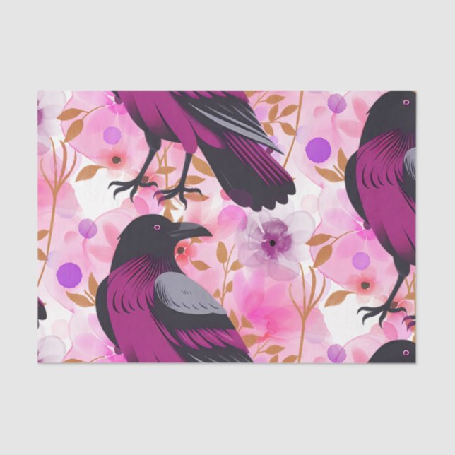 Watercolor Flowers Floral Raven Botanicals Seidenpapier (Vorderseite)