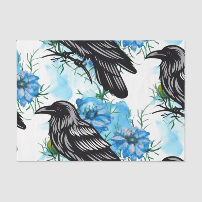 Watercolor Flowers Floral Raven Botanicals Seidenpapier (Vorderseite)