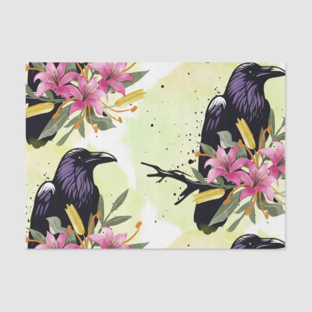 Watercolor Flowers Floral Raven Botanicals Seidenpapier (Vorderseite)