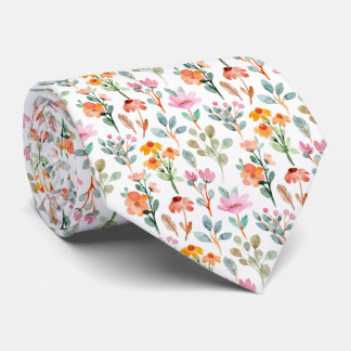 Watercolor Flowers Pattern Krawatte