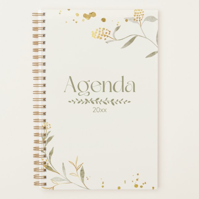 Watercolor Flowers Planner – Minimalist Design Planer (Vorderseite)