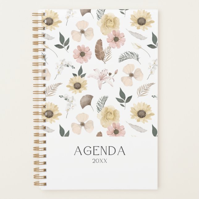 Watercolor Flowers Planner Planer (Vorderseite)