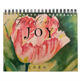 Watercolor Flowers Two Page 12-Month Calendar Kalender