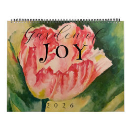 Watercolor Flowers Two Page 12-Month Calendar Kalender