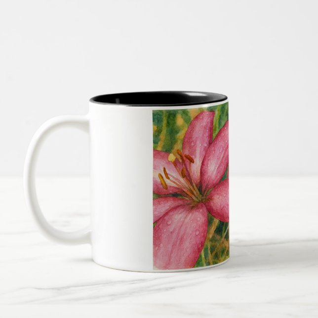 Watercolor Flowers Zweifarbige Tasse (Links)
