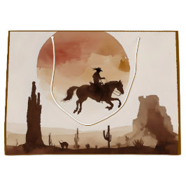 Watercolor Flying Cowboy Große Geschenktüte