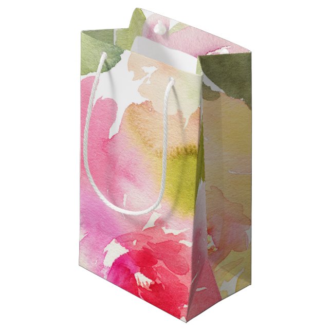 Watercolor Foliage Geschenktasche Kleine Geschenktüte (Vorderseite Schrägansicht)