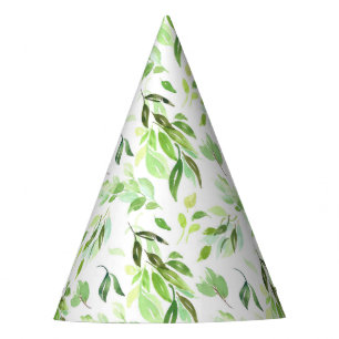 Watercolor Foliage Muster Whimsical Partyhütchen