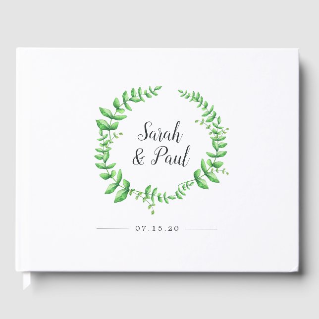 Watercolor Foliage Wedding Gästebuch (Vorderseite)