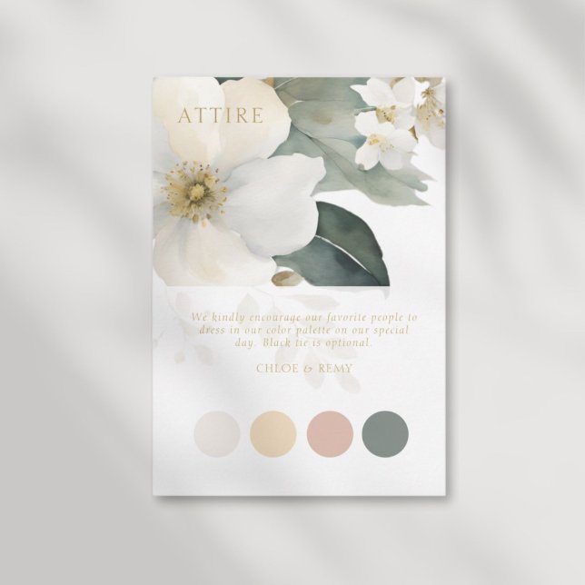 Watercolor Foliage Wedelpeitsche Attragetkarte RSVP Karte (Von Creator hochgeladen)