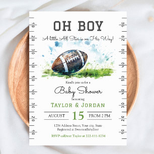 Watercolor Football Baby Shower Einladung