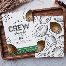 Watercolor Football Birthday Invitation Einladung