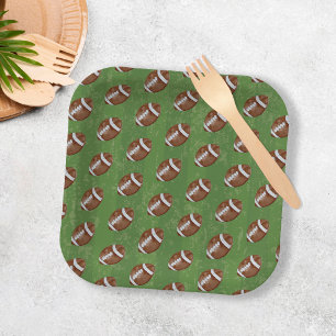 Watercolor Football Boy Geburtstagsparty Pappteller