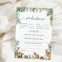 Watercolor Forest Animals Baby Shower Vorhersagen