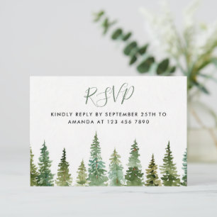 Watercolor Forest Baby Showkarte RSVP Karte