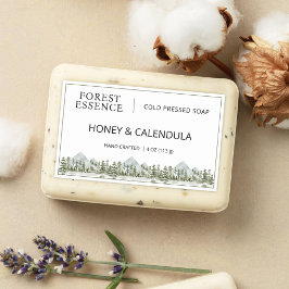 Watercolor Forest Soap Business Product Label Rechteckiger Aufkleber