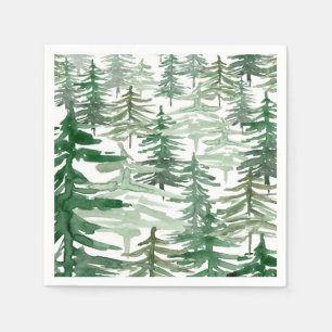 Watercolor Forest Woodland Muster Geburtstagsparty Serviette