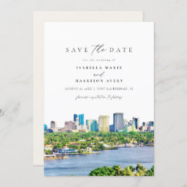 Watercolor Fort Lauderdale Florida Save the Date Einladung