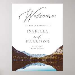 Watercolor Fort Lauderdale Skyline Wedding Willkom Poster