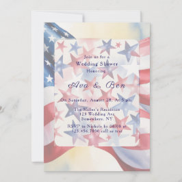 Watercolor Fourth Of July Wedding Shower Einladung