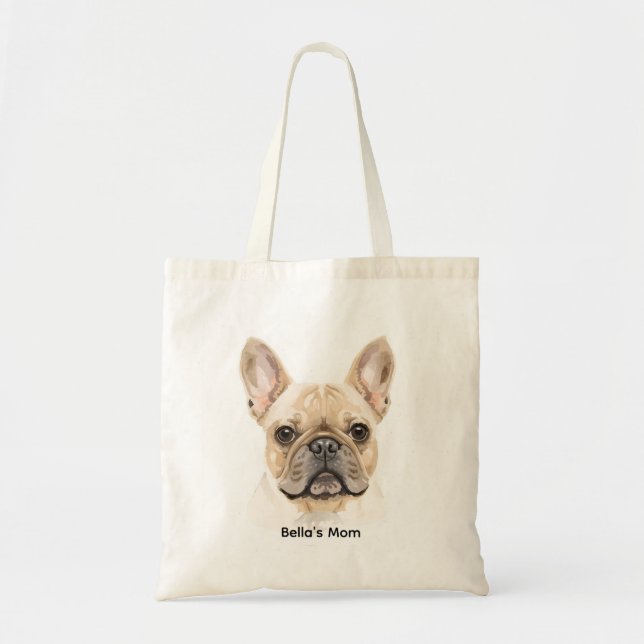 Watercolor French Bulldog Tote Bag Neutral Dog Tragetasche (Vorne)