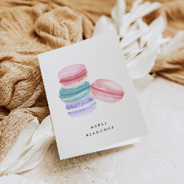 Watercolor French Macarons Vielen Dank Dankeskarte