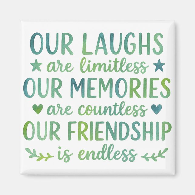Watercolor Friendship Quote Magnet (Vorne)