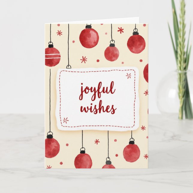 Watercolor Frohe Wünsche Weihnachtskarte Karte (Vorderseite)