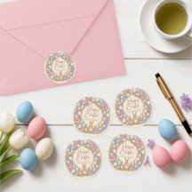 Watercolor-Fröhliches-Ostern-Hasen-Skript-Aufklebe