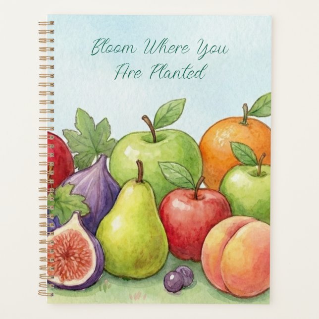 Watercolor Fruit Abundance, Tu Bishvat Background Planer (Vorderseite)