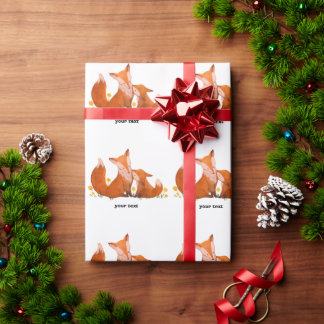Watercolor Fuchs Familie Süß Geschenkpapier