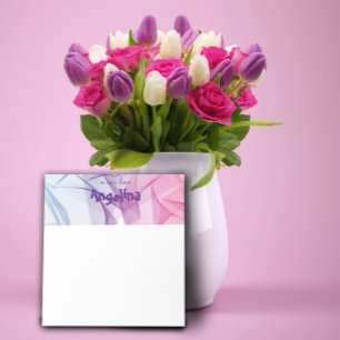 Watercolor fucshia Blue Splash Letter Notizblock