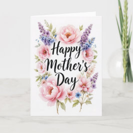 Watercolor Garden Mothers Day Artistic Floral Feiertagskarte