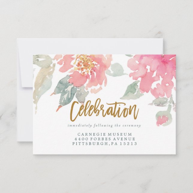 WATERCOLOR GARDEN WEDD-Karte Einladung (Vorderseite)
