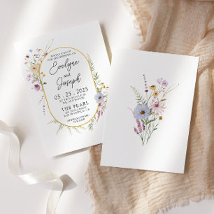 Watercolor Garden Wildblumen Boho Moderne Hochzeit Einladung