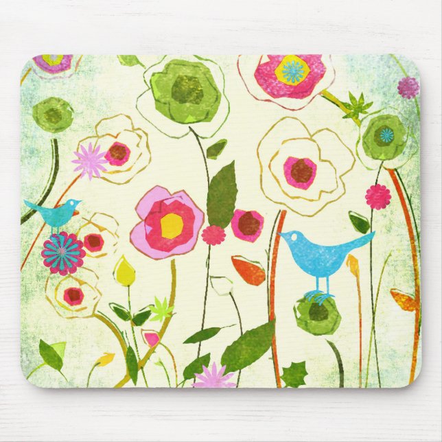 Watercolor-Garten-Blumen Mousepad (Vorne)