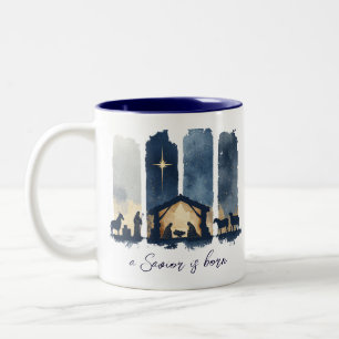 Watercolor-Geburtsszene religiöser Feiertag Zweifarbige Tasse
