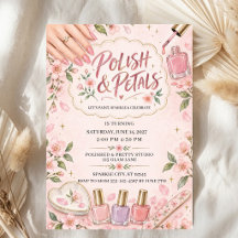 Watercolor Geburtstag Rosa Nagel Party Floral Spa