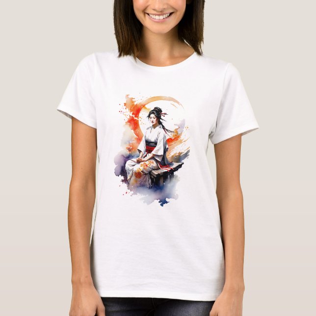 Watercolor Geisha T-Shirt (Vorderseite)