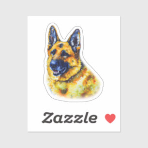 Watercolor German Shepherd Aufkleber