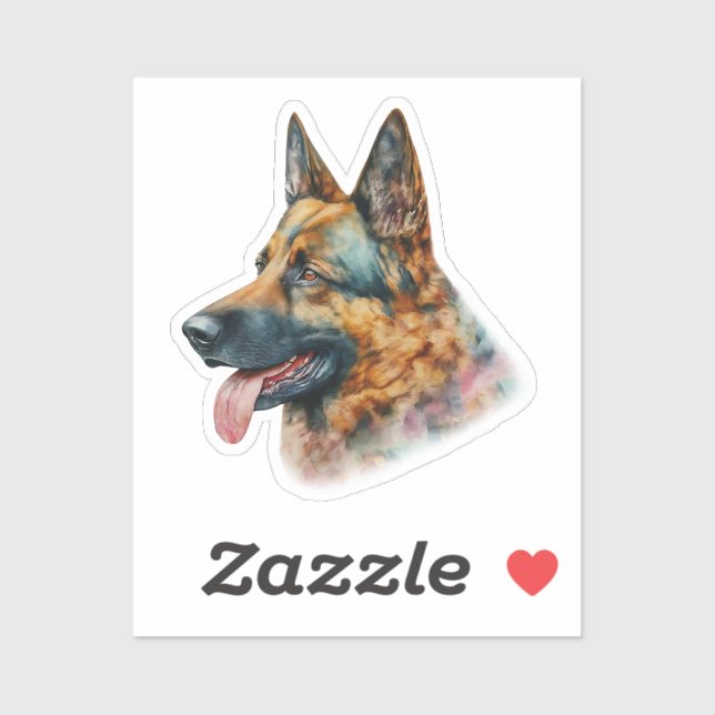 Watercolor German Shepherd Aufkleber (Blatt)
