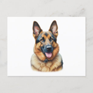 Watercolor German Shepherd Postkarte