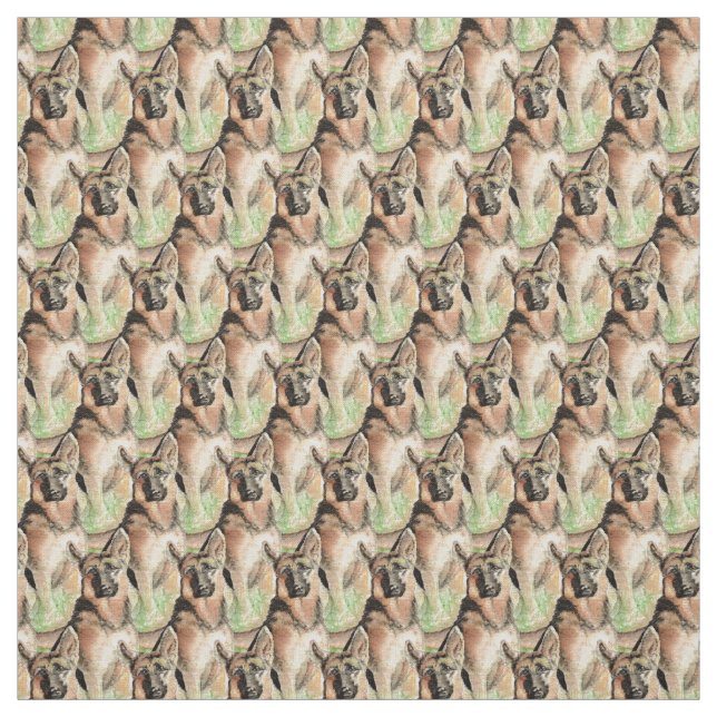 Watercolor German Shepherdog pet Stoff (Muster)