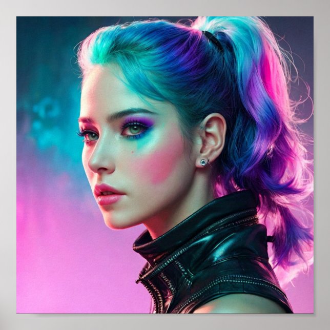 Watercolor-Gesichtsmalerei Poster (Vorne)