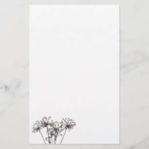 Watercolor getrocknete Blumen Briefpapier