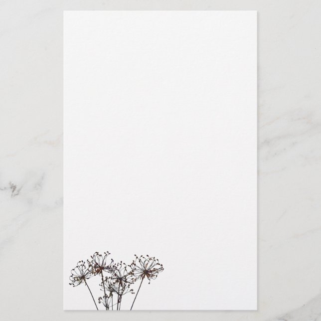 Watercolor getrocknete Blumen Briefpapier (Vorderseite)