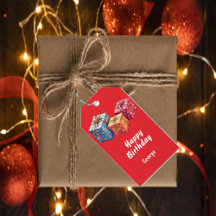 Watercolor Gift Boxes Birthday Tag Design