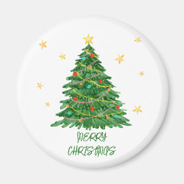 Watercolor Gift Tree Frohe Weihnachtsmagnet Magnet