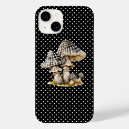 Watercolor Gingham Mushroom Garden Case-Mate iPhone 14 Hülle