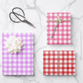 Watercolor Gingham Wrapping Paper Geschenkpapier Set